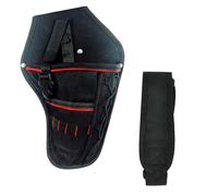 Hoement Oxford Cloth Electric Wrench Tool Bag Lithium Drill Waist Pouch with Heavy-duty Design for Electricians Carpenters Gardeners Black