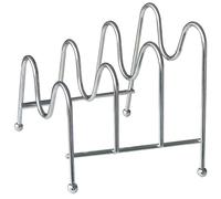 Hoement Pan Lid Organizer Multi-functional Silver with Stable Iron Wire Structure Pot Lid Holder Rack Modern Chic Design for Kitchen Storage Suitable for Cabinet and Shelf