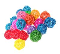 Hoement Parrot Chewing Ball 50pcs Grass Rattan for Home DIY | Colourful Handmade Wicker Spheres, Bird Play Items for Parrots, Decorative Craft Accents for Hanging Projects Random Color