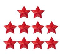 Hoement Pentagram Three-dimensional Appearance, Red Vintage-inspired and 10pcs Badges Made of Aluminium with Solid Construction for Accessories Party and Photography