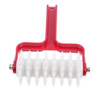 Hoement Pizza Dough Docker Pizza Hole Puncher Baking Tool with Plastic and Stainless Steel Construction Red Colour Good Toughness Includes Accessory and Pastry Baking Random Style