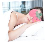 Hoement Plush Strawberry Sleep Mask Soft Breathable Eye Blindfold with Elastic Strap for Comfortable Night Rest Cute Cartoon Fruit Design for Relaxation and Eye Strain Relief