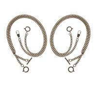 Hoement Pocket Watch Chain with Secure O Link 2pcs Metal Chain Men Vintage and Classic Style for Gentlemen for Graduation Season and Daily Wear