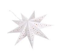 Hoement Point Origami Paper Star Lantern Lamp Shade White LED Light String Included Quick Hang Decorative Christmas Star Light Shade for Weddings Birthdays Indoor Outdoor Holiday Home