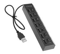Hoement Port USB Hub High Speed Data Transfer Multi USB Splitter for Laptop with Independent Power and LED Indicators