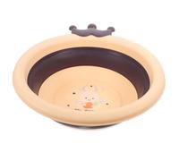 Hoement Portable Baby Wash Basin for Travel Lightweight Foldable Plastic Wash Bowl Hook Pink Cartoon Design for Newborns and Kids Bathing Essentials