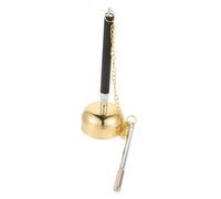 Hoement Portable Copper Buddhist Temple Instrument with Ergonomic Handle Polished Copper Yin Qing Bell for Rituals and Meditation Loud Sound for Attention Suitable for Temple Supply and