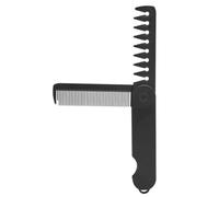 Hoement Portable Folding Wide Tooth Hair Comb Sl esign for Men and Women, Space-saving Black Plastic Travel Brush for-the-go Use and Grooming