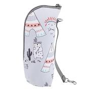 Hoement Portable Insulated Bottle Bag Thermal Bottle Carrier for Travel Convenient Zipper Design for Hot Drinks for Hiking Shopping and Stroller Attachment