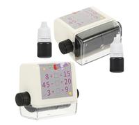 Hoement Portable Math Roller Stamp with Adjustable Questions, Plastic Material 2 Sets for Onthego Learning and Practice of Addition and Subtraction Within 100 for Kindergarten Students
