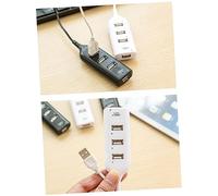 Hoement Portable White USB 2.0 Hub 4 Port Data Splitter over Current Protection and Abs Material for Laptop and PC Use