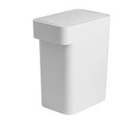 Hoement Press Type Trash Can with Airtight Lid for Kitchen Bathroom PP | Edges, Smooth Surface, Safe to Touch, Easy to Use, Odor Control, Home Waste Bin