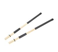 Hoement Professional Wooden Drumsticks Pair 19-strand Percussion Brush Drum Mallets Black for Stage and Acoustic Drum Kits