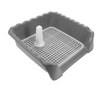 Hoement Puppy Potty Holder Dog Potty Tray with Mesh Grid and Induction Column Easy to Clean Plastic Dog Toilet Preventing Stepping on Waste Suitable for Puppies