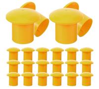 Hoement Rebar Protective Caps Plastic Mushroom 50Pcs High Visibility Compression Covers for Construction Worker Safety