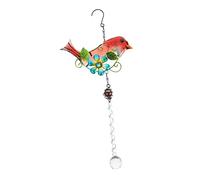 Hoement Red Bird Crystal Sun Catcher Hanging Glass Garden Decor Outdoor Window Ornament Patio Yard Adornment
