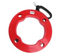Hoement Red Steel Fish Tape Cable Puller Hand Cable Fishing Tool for Electricians Wire Pulling Device for Electrical Conduits Visible Color for Easy Identification and Efficient