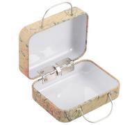 Hoement Retro Metal Small Travel Suitcase Eyelash Packaging Box with Handle Design, Vintage Mini Jewelry Storage Case for Storing Jewelry and Desktop Display, Sufficient Capacity