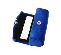 Hoement Retro Velvet Lipstick Case with Pearl Buckle and Built Mirror Compact Lip Balm Holder for Women Portable Cosmetic Storage Box for Home Travel and Office Use