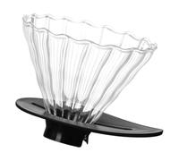 Hoement Reusable Clean Coffee Tray with Glass Filter Plastic Funnel Easy to Manual Press Coffee Dripper for Daily Use at Home Cafe