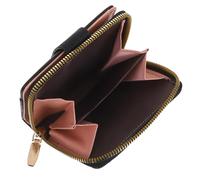 Hoement RFID Card Holder Wallet for Women and Men with Pu Material, Multicard Slots Design, Accordion Style Opening, Stylish Litchi Grain Texture, Compact Zipper Wallet for Subways