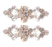 Hoement Rhinestone Shoe Clips Pair, Crystal Bridal Shoe Buckles Clip-On Design for Wedding Pumps