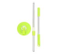 Hoement Rotating Mop Handle Replacement Stainless Steel Telescopic Pole for Compatible Rotating Mops Green Rod with Plastic Disc Easy Maneuverability for Cleaning Edges and Tight Spaces