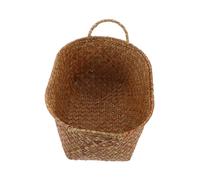 Hoement Rustic Handwoven Straw Basket with Handles for Bread and Fruit Storage Versatile Large Woven Organizer for Kitchen Picnic and Home Decor