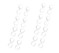 Hoement Shower Curtain Hooks Pp and Steel Wire Hooks with Lock Structure 16pcs S-Shaped Easy to Install Sturdy White Shower Curtain for Bathroom and Balcony Use