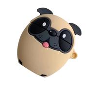 Hoement Silicone Earphone Protective Case Cover Cartoon Starling Dog Shape for Cute Wireless Earbuds Shell with Hook Portable Protective Accessory for Bags and Backpacks