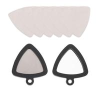 Hoement Silicone Guitar Pick Holder Flexible Sturdy Triangle Shaped Keychain with Stainless Steel Necklace Can Hold 3 Guitar Picks Gift for Families and Friends 1.34x1.57x0.28in