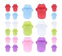 Hoement Silicone Wine Markers Tongue Shaped Lightweight and Easy to Store Reusable Drink Markers 24pcs Random Color for Wine Parties and Gathering Places