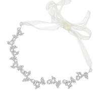 Hoement Silver Alloy Pearl Headband with Rhinestone Leaves, Delicate and Stylish Hair Accessory for Ceremony and Engagement, Pretty Ornament Matching Hairstyles