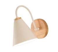 Hoement Simple Style White Wall Lamp Decorative Bedside Light for Bedroom Porch Staircase Easy Installation Household Wall Mounted Fixture