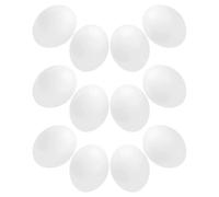 Hoement Simulation pigeon eggs 12 Pcs Plastic Nest Eggs White for Lovebirds and Pigeons Natural Reproduction Simulation and Easter DIY
