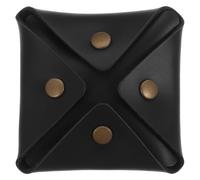 Hoement Small Coin Purse Mini Leather Coin Bag for Earphones and Data Cable, Black, Lightweight, Simple Design, Everyday Use and Travel