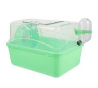 Hoement Small Hamster Cage with Plastic Tray and Running Wheel, Light Green Relaxation and Exploration Space for Mice and Gerbils, Small Rodent Cage for Home Use