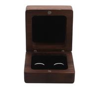 Hoement Small Vintage Rustic Wooden Cufflink Box for Men with Square Shape and Eva Protection, Elegant Travel Jewelry Organizer Maximizing Storage for Personal Use