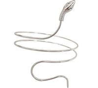Hoement Snake Arm Cuff Upper Arm Bracelet for Women Minimalist Silver Twisted Serpent Bangle Stylish Handmade for Weddings Parties and Everyday Wear