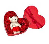 Hoement Soap Flowers Rose for Women Soap Flower Rose Boxed Soap Rose Heart-shaped Rose Soap Box Soap Rose Flower