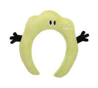 Hoement Soft Plush Green Spa Headband for Women with Comfortable Pp Cotton and Plastic Material, 3d Adorable Ugly Cute Design, for Washing Face and Makeup