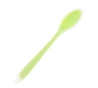 Hoement Soft Silicone Spoon for Boy Girl Flexible Training Spoon for Fruit Soup Rice and Salad Mini Semi Transparent Green Tableware and Safe for Mealtime