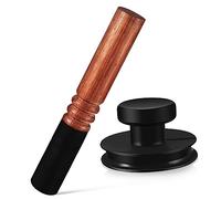 Hoement Sound Bowl Suction Cup Handle with Rubber Sucker Leather Wrapped Stick 8.4cm Diameter Fine Workmanship Portable Suitable for Buddha Sound Bowl Yoga