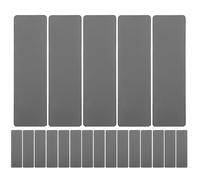 Hoement Stainless Steel Blank Badge Plates 20pcs Metal Blank Name Plates Rectangle Stamping Blanks with Badge Pin for Factories 2.76 x 0.79 Inch
