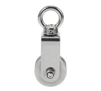Hoement Stainless Steel Lifting Fixed Pulley with U-type Groove Single Wheel Roller Steel Wire Rope Pulley for Industrial Lifting Smooth Rotation and High Load Capacity