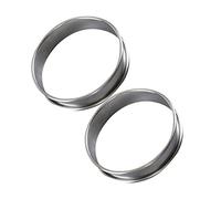 Hoement Stainless Steel Mousse Ring Cake Mold Set, 8cm Diameter Round Baking Pan, Double Rolled Edge Tart Ring for French Strawberry and Lemon Tarts, 2pcs Pastry Baking Tools for Home Kitchen