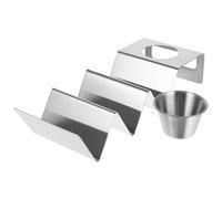 Hoement Stainless Steel Pizza Rack Mexican Taco Holder Set Stand Rack for Kitchen Family Gatherings Restaurants