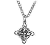 Hoement Stainless Steel Witches Knot Necklace Unisex Neck Chain for Men and Women Fashionable Knot Jewelry Symbolizing Loyalty and Love