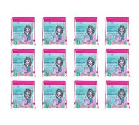 Hoement Storage Bags Assorted Colour Non-woven Fabric with Fine Workmanship 12pcs Mermaid Pattern Drawstring Bags, Large Capacity Cartoon Style Color for Birthday and Wedding