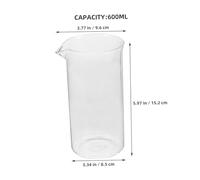 Hoement Sturdy Heat-Resistant Glass Press Replacement Cup Multifunctional Espresso Extract Beaker for Coffee and Tea Brewing Easy to Clean for Kitchen and Office Use